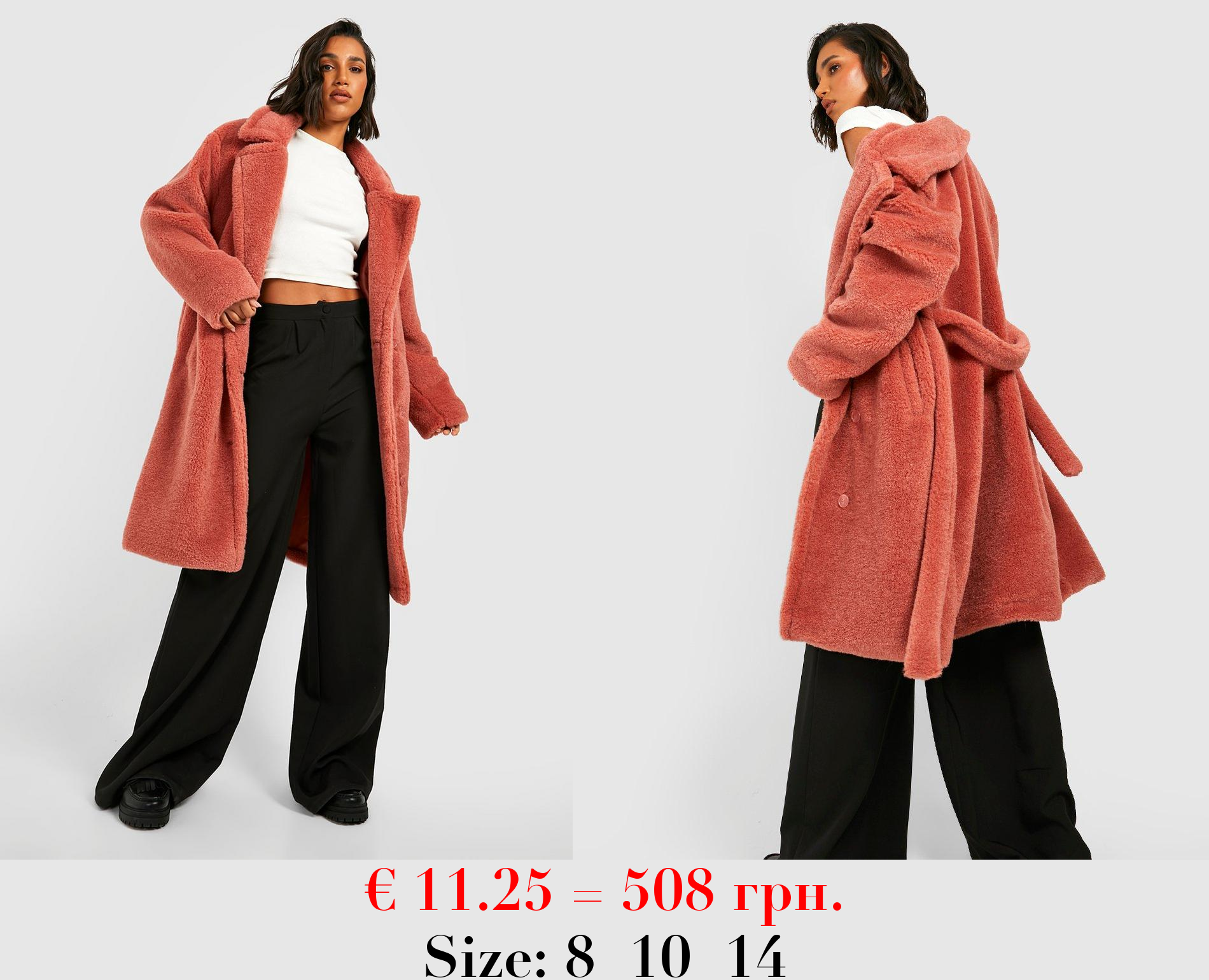 Faux Fur Belted Coat