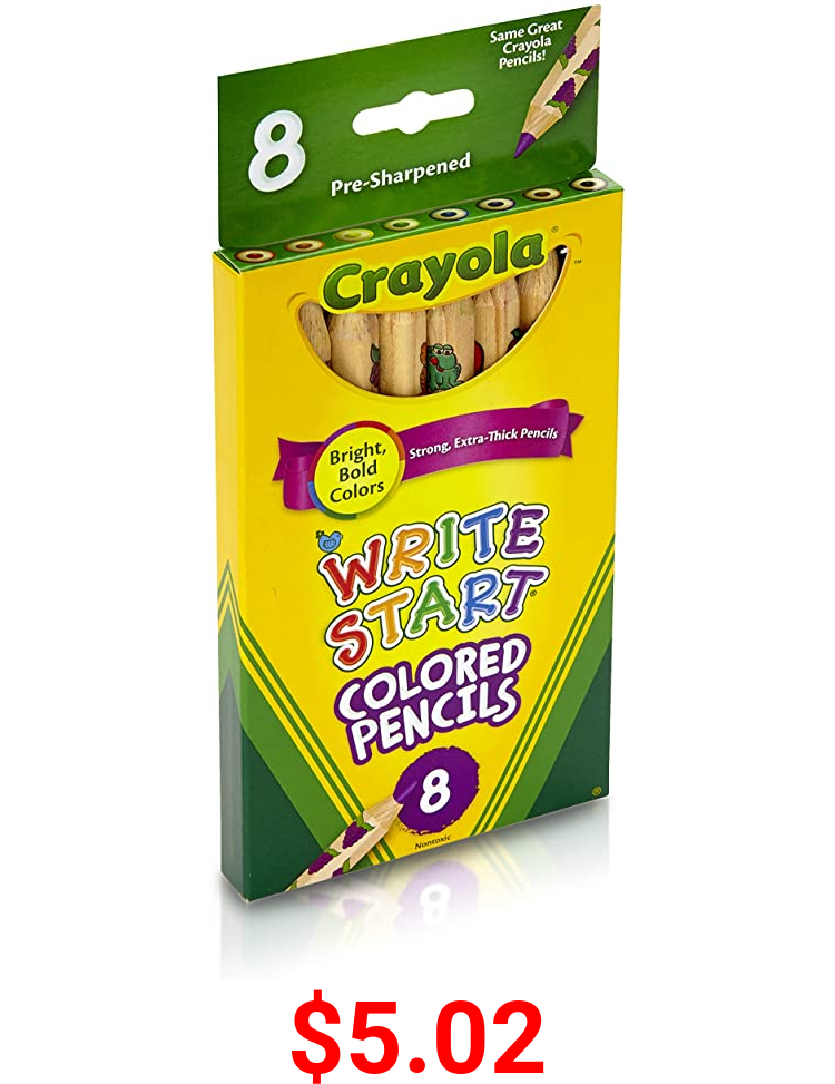 Crayola Write Start Colored Pencils, Classic Colors, 8 Count, Assorted
