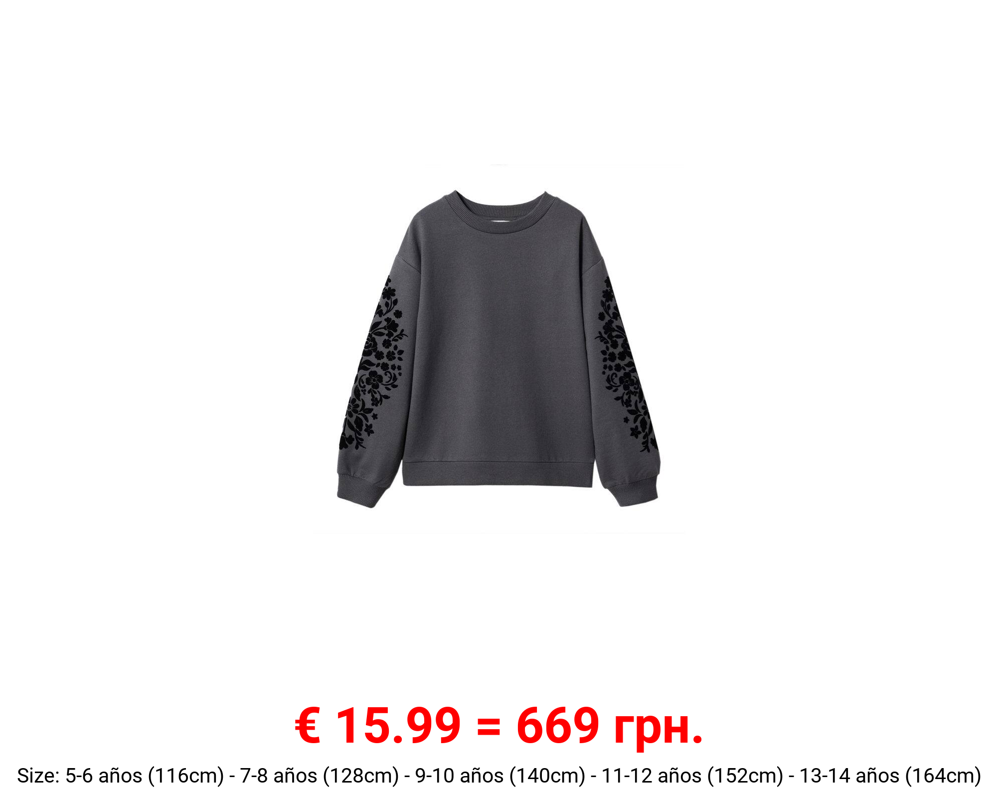 Sudadera estampada detalles terciopelo