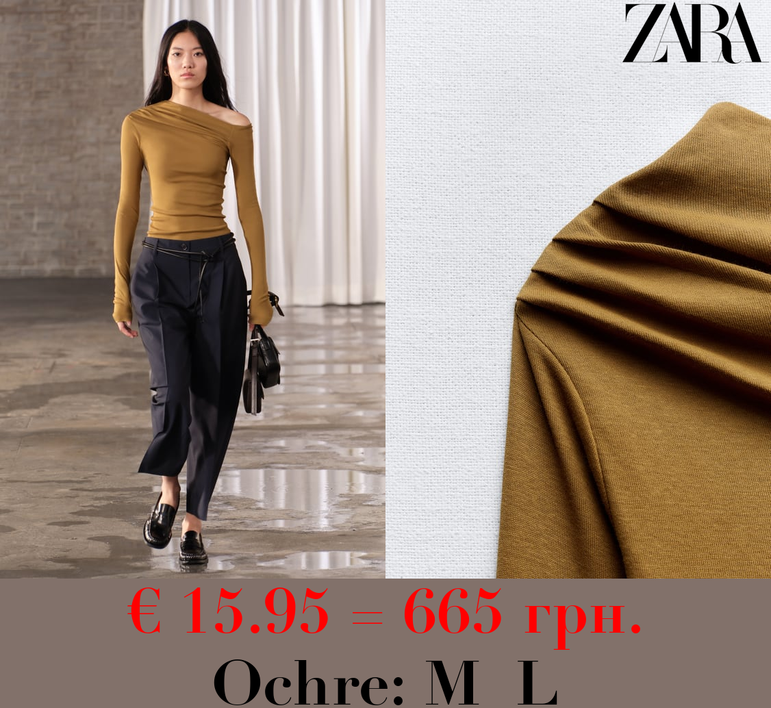 DELICATE ASYMMETRIC DRAPED TOP