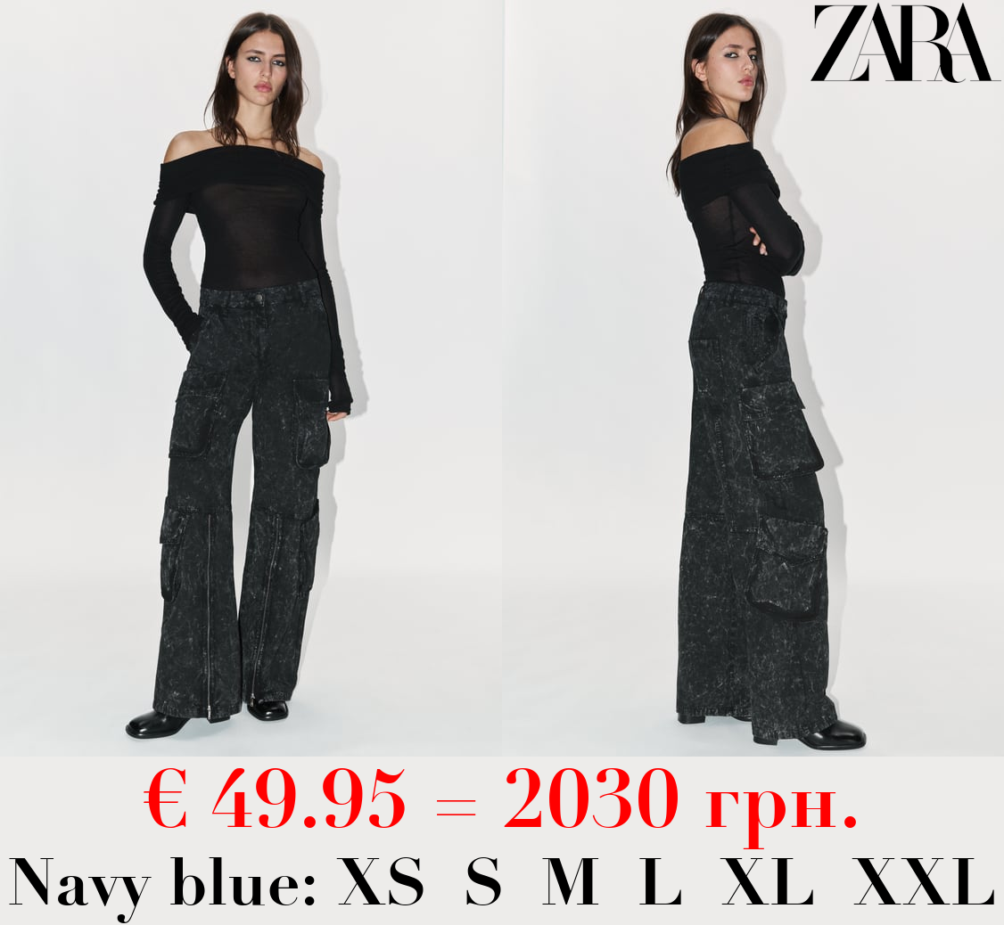 ZW COLLECTION RELAXED FIT MID-RISE CARGO JEANS