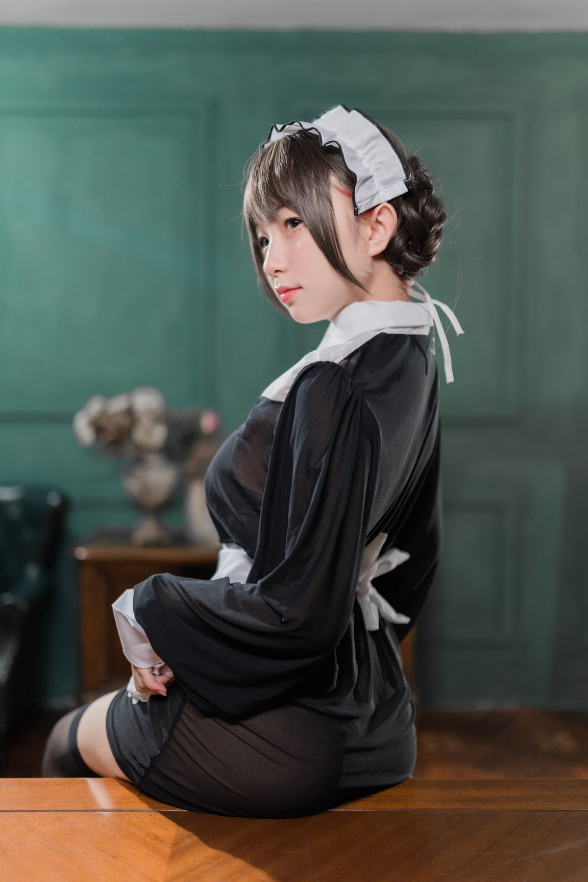 Cosplay 花铃 黑丝透明短裙女仆 Set.02 4