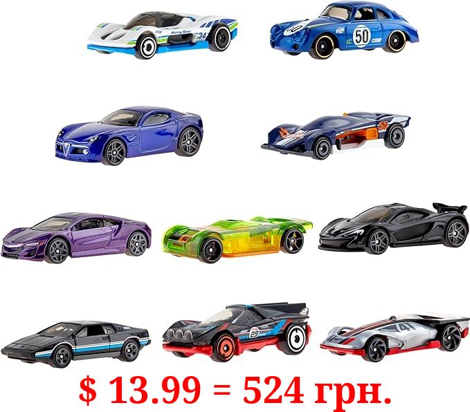 Hot Wheels 10-Pack, Set of 10 Toy Race Cars in 1:64 Scale, Licensed & Unlicensed Collectible Vehicle (Styles May Vary) (Amazon Exclusive)