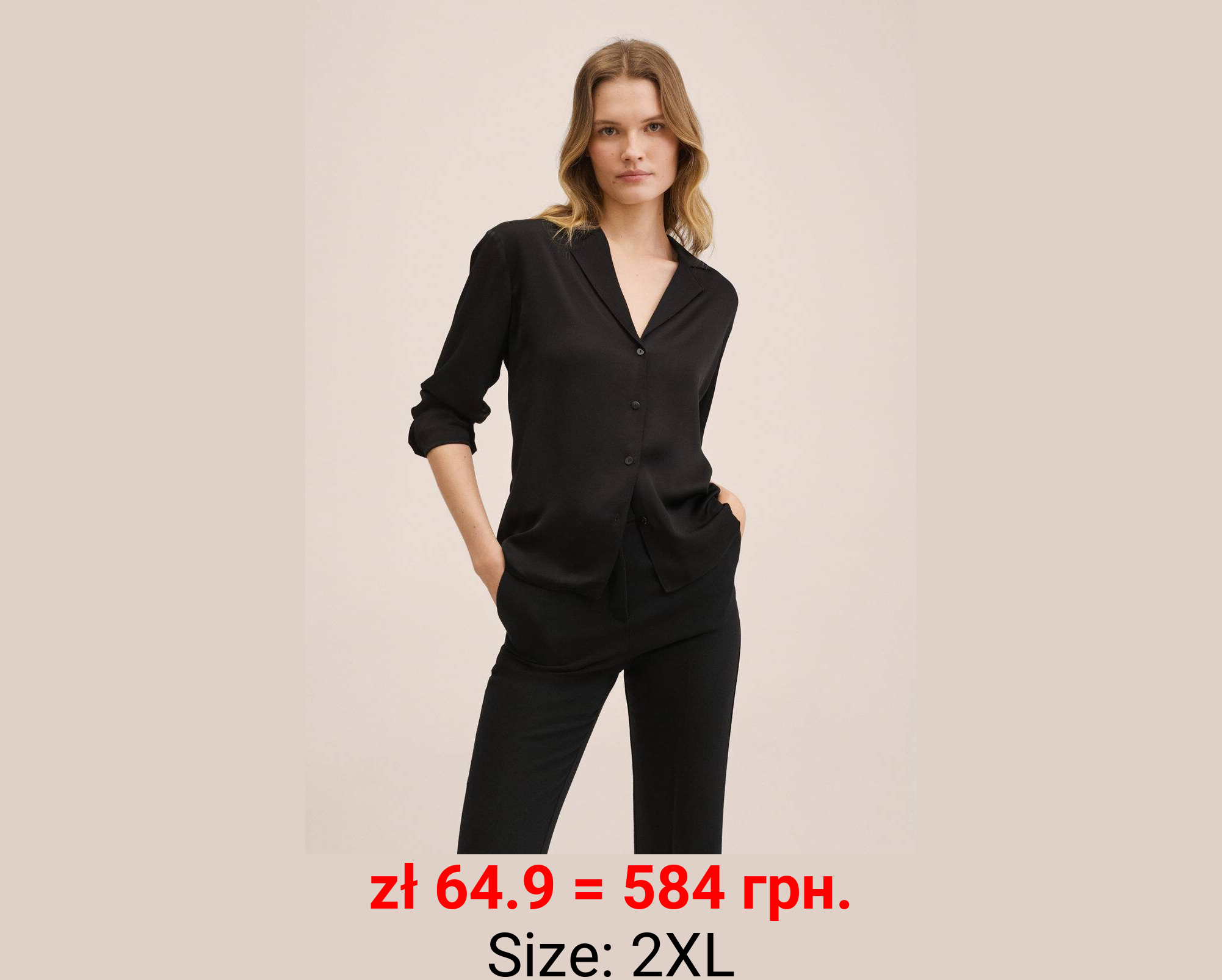 Blusa satinada botones