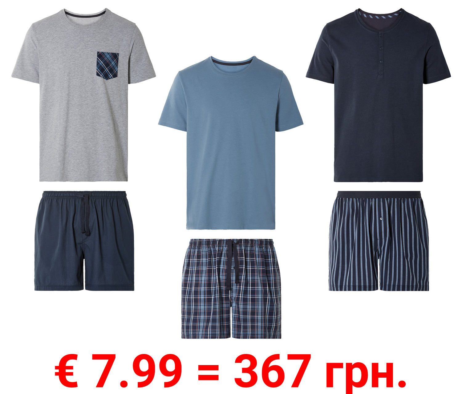 LIVERGY® Herren Pyjama mit Shorts