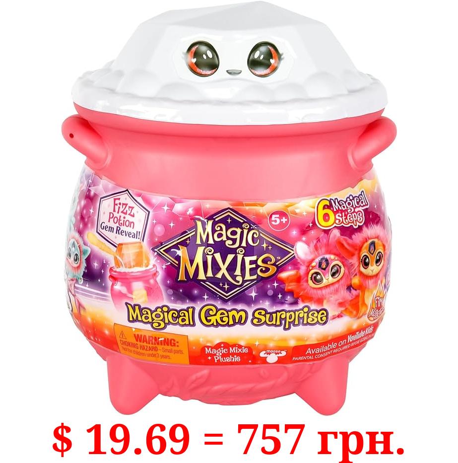Magic Mixies Magical Gem Surprise Fire Magic Cauldron - Reveal a Non-Electronic Mixie Plushie and Magic Ring with a pop up Reveal from The Fizzing Cauldron Medium