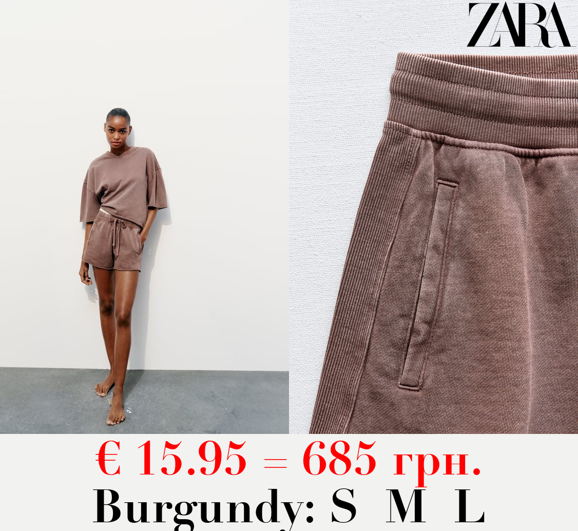 FADED-EFFECT PLUSH SHORTS