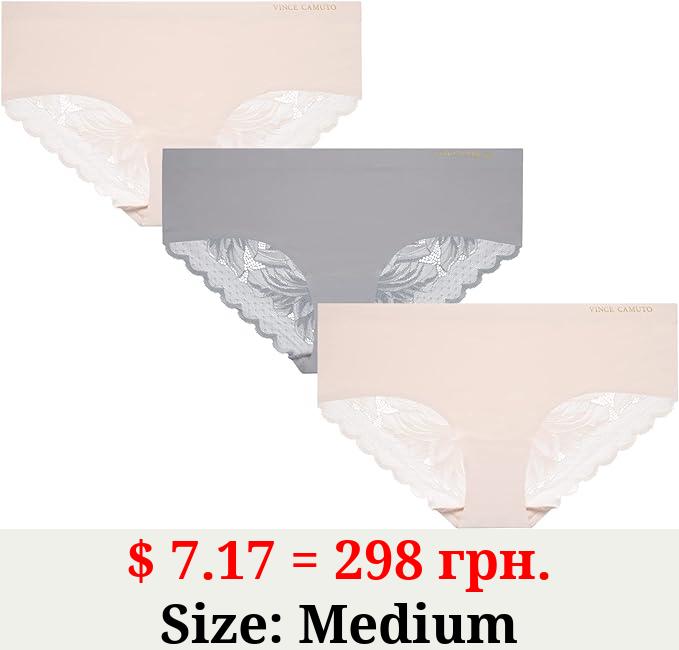 Vince Camuto Women's Hipster Underwear - 3 Pack Sexy Soft & Silky Women's Lingerie - Seamless Breathable Underwear for Women