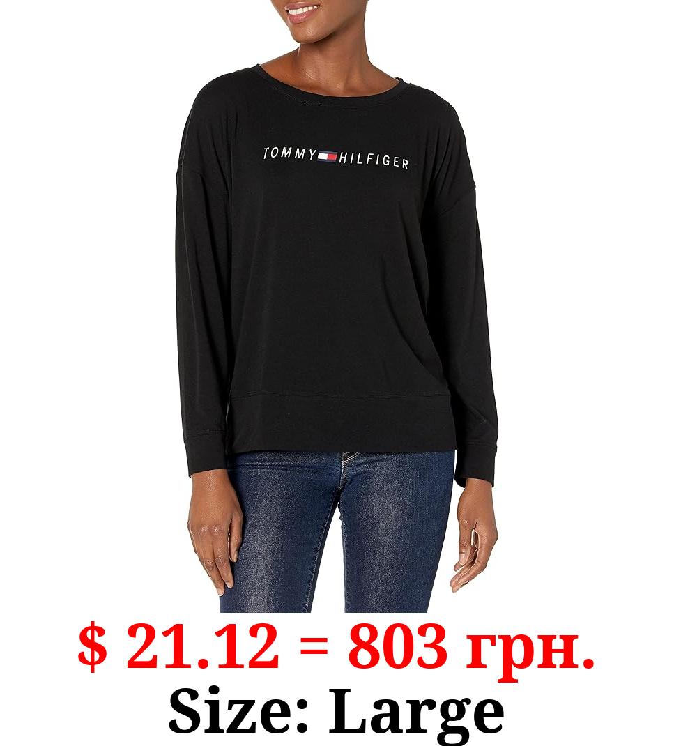 Tommy Hilfiger Women's Long Sleeve Drop Shoulder Logo Tee