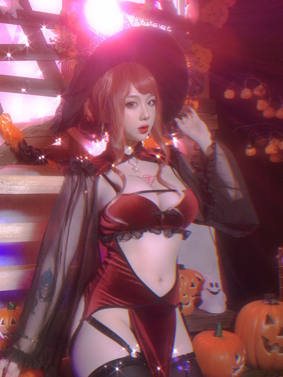 Cosplay 皮皮奶可可爱了啦 万圣节女巫 46