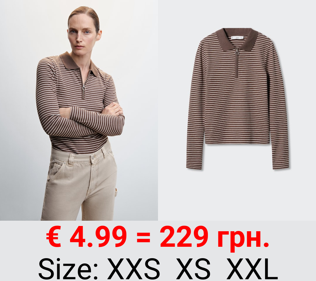 Jersey estilo polo canalé