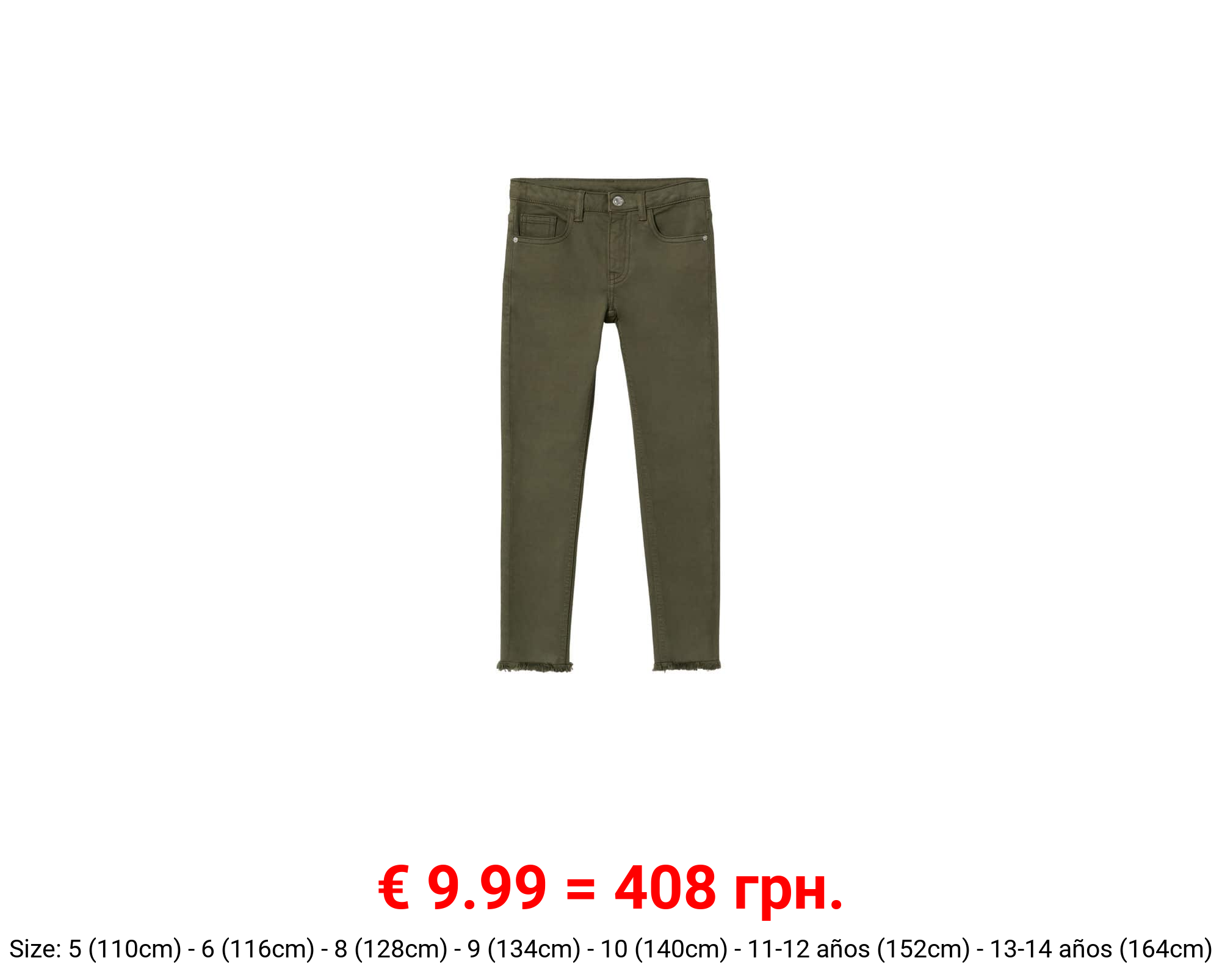 Jeans skinny bajo deshilachado