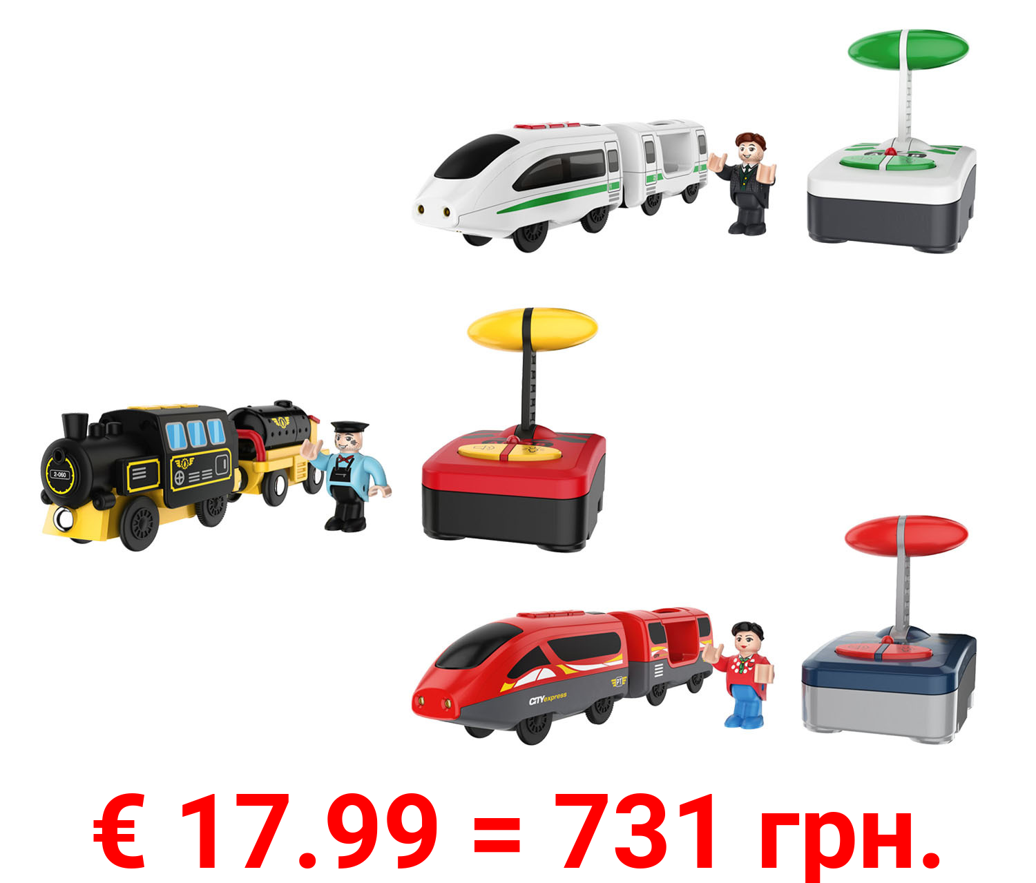 Playtive Personenzug / Schnellzug / Transportlok, ferngesteuert, 4-teilig