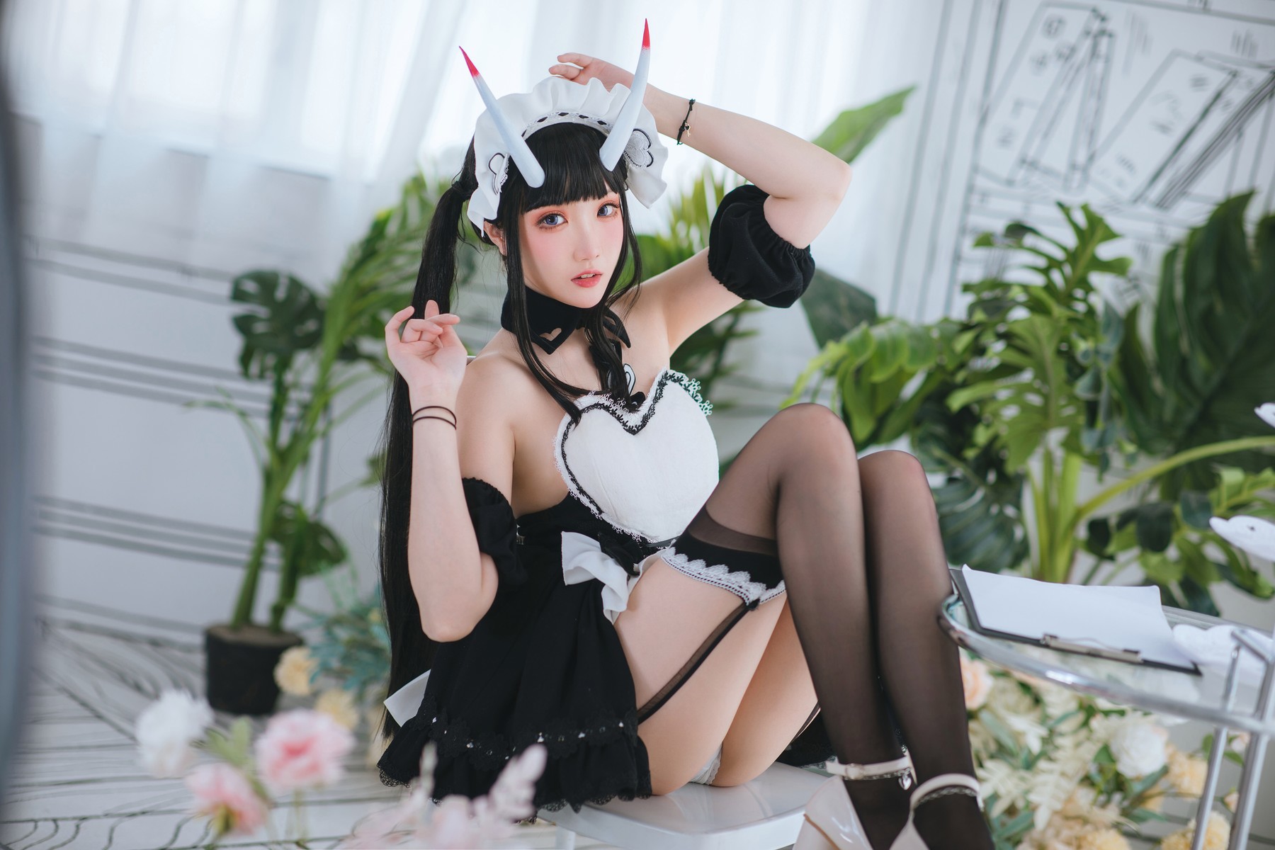 Cosplay 瓜希酱 能代女仆 10