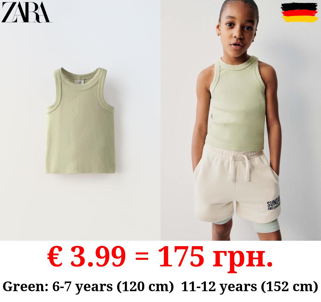 FADED-EFFECT RIB T-SHIRT