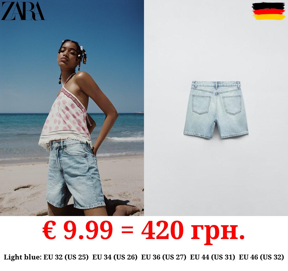 TRF REGULAR FIT MID-RISE BERMUDA SHORTS