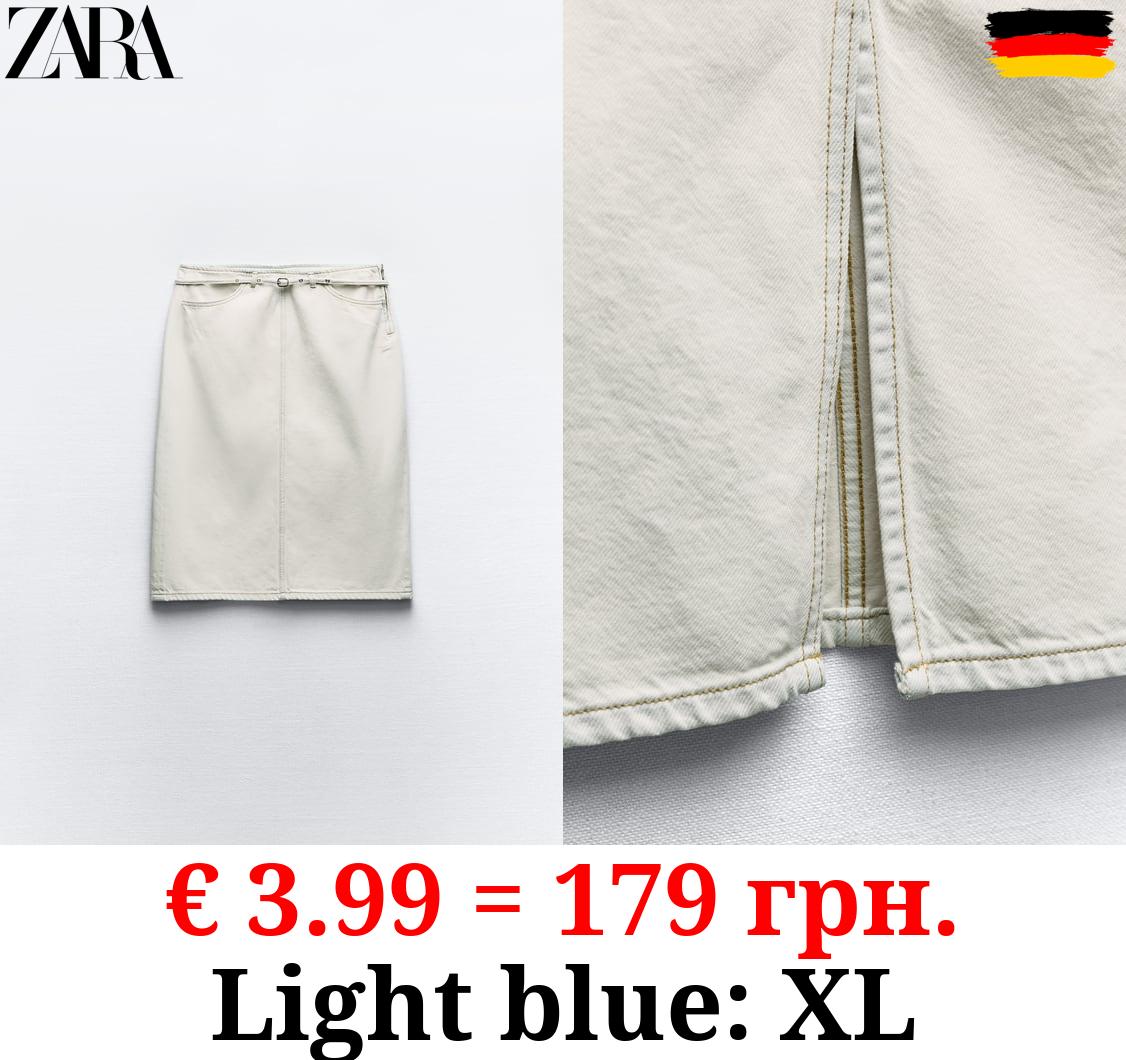 TRF DENIM SKIRT WITH BELT