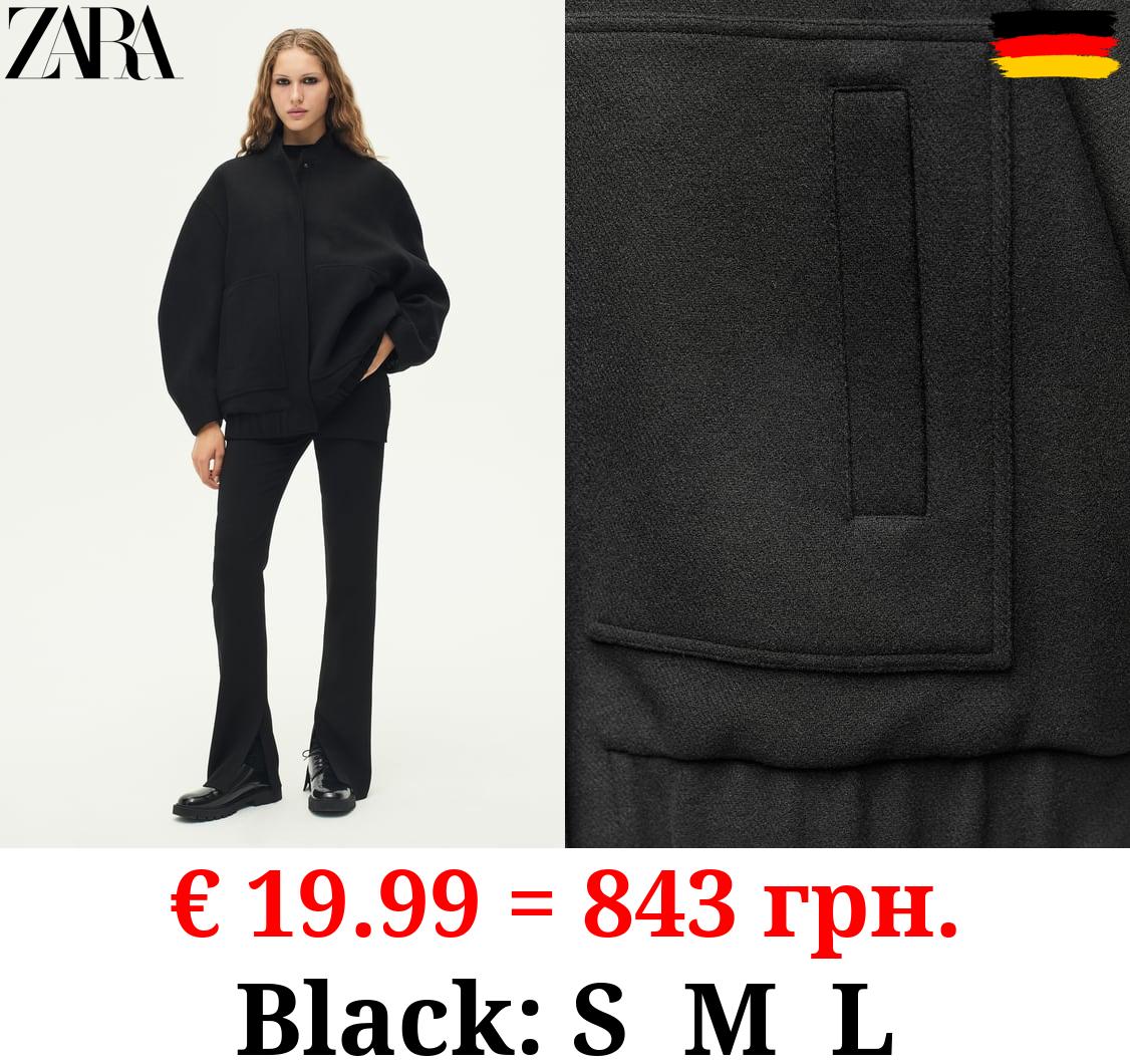 ZW COLLECTION WOOL BLEND BOMBER JACKET