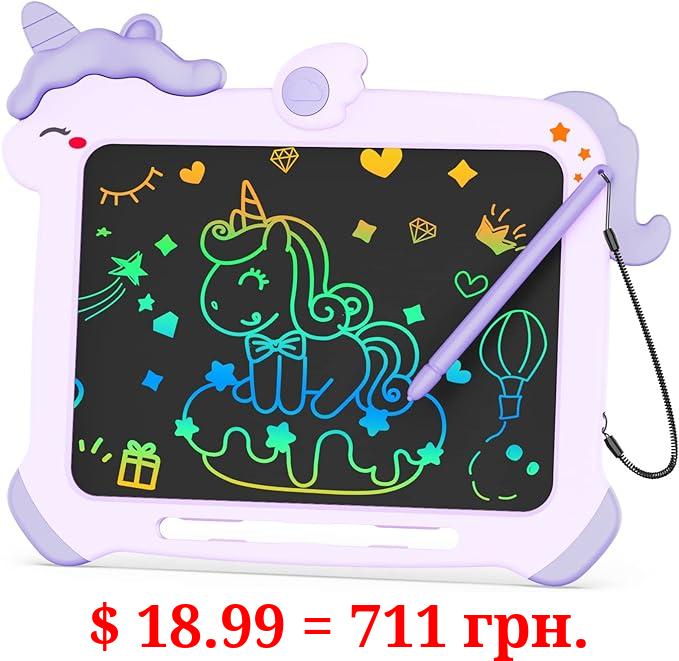 bravokids LCD Writing Tablet for Kids, 8.5 Inch Toddler Doodle Board Drawing Tablet, Educational and Learning Toys Unicorn Toys, Christmas Birthday Gifts for 3 4 5 6 7 Year Old Girls Boys (Purple)