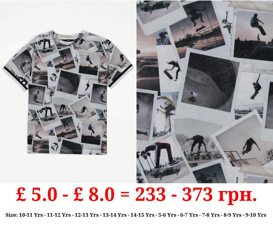 White Polaroid Skater T-Shirt