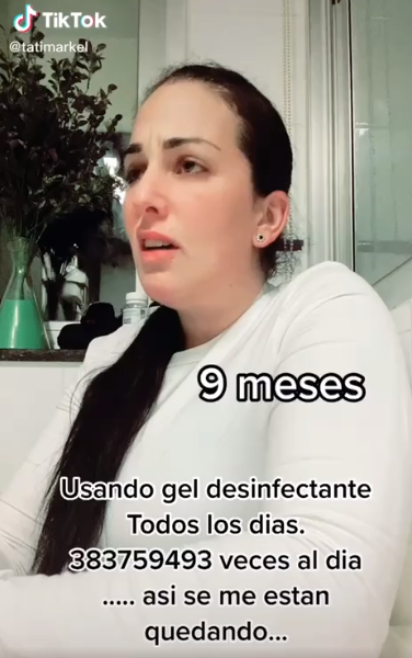 9 meses usando gel desinfectante