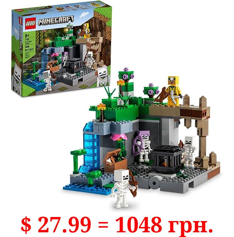 LEGO Minecraft The Skeleton Dungeon Set, 21189 Construction Toy for Kids with Caves, Mobs and Figures with Crossbow Accessories
