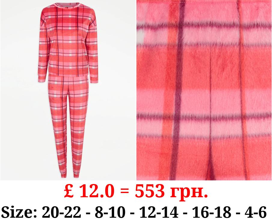 Red Checked Fleece Pyjamas Gift Set