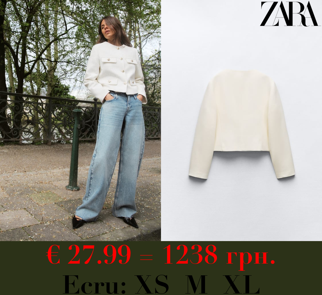 ROUND NECK PIQUÉ BLAZER