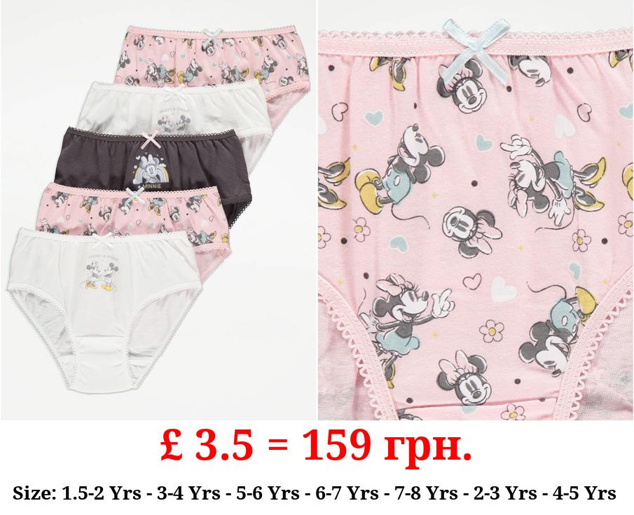 Disney Minnie Mouse Pink Knickers 5 Pack