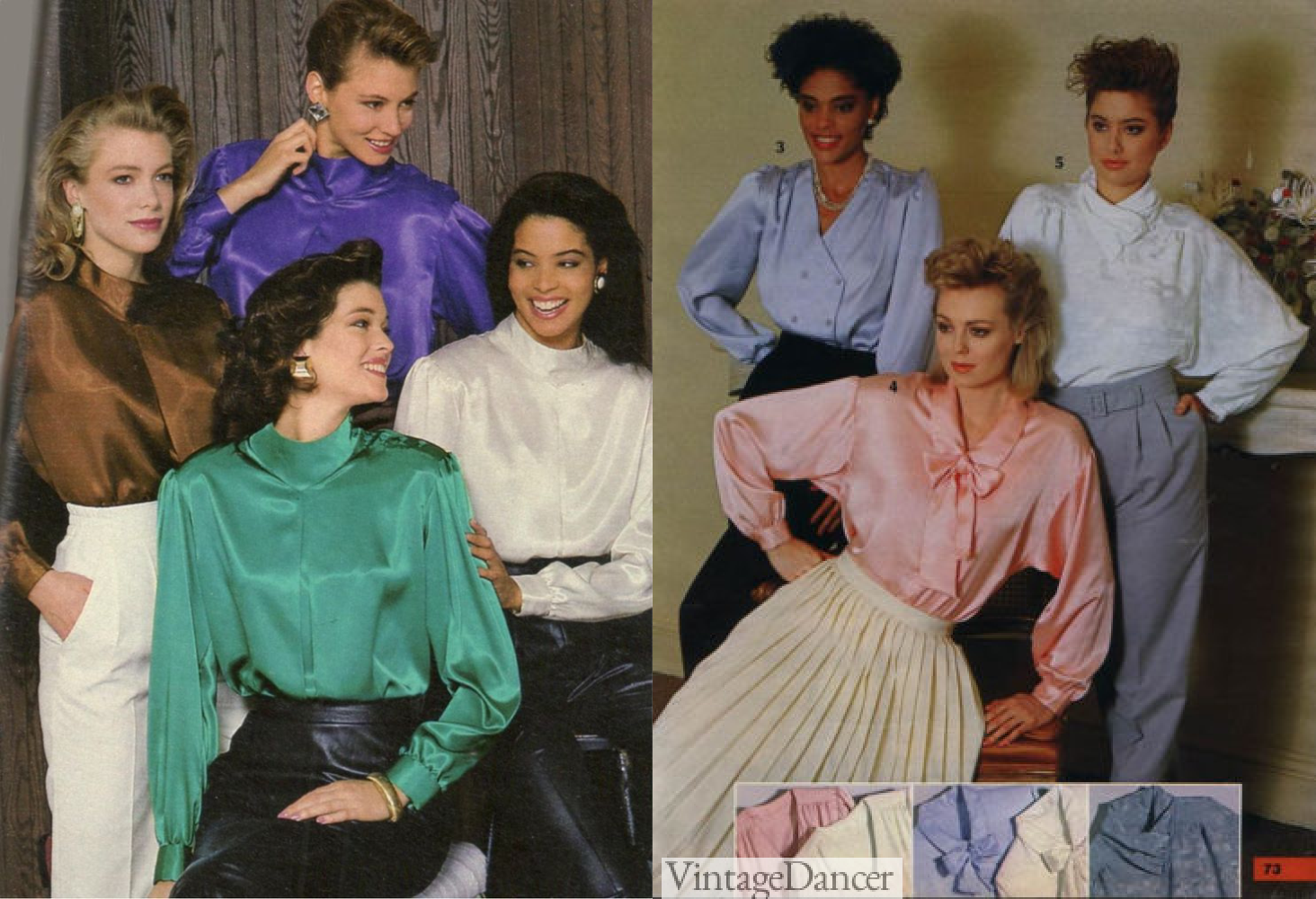 Silky blouses 80s