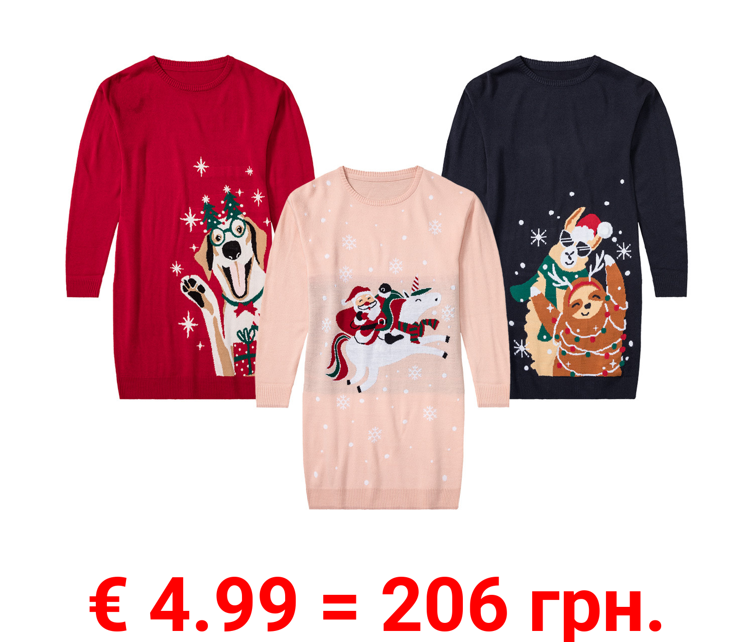 pepperts!® Kinder Mädchen Weihnachtskleid mit niedlichem Weihnachtsmotiv