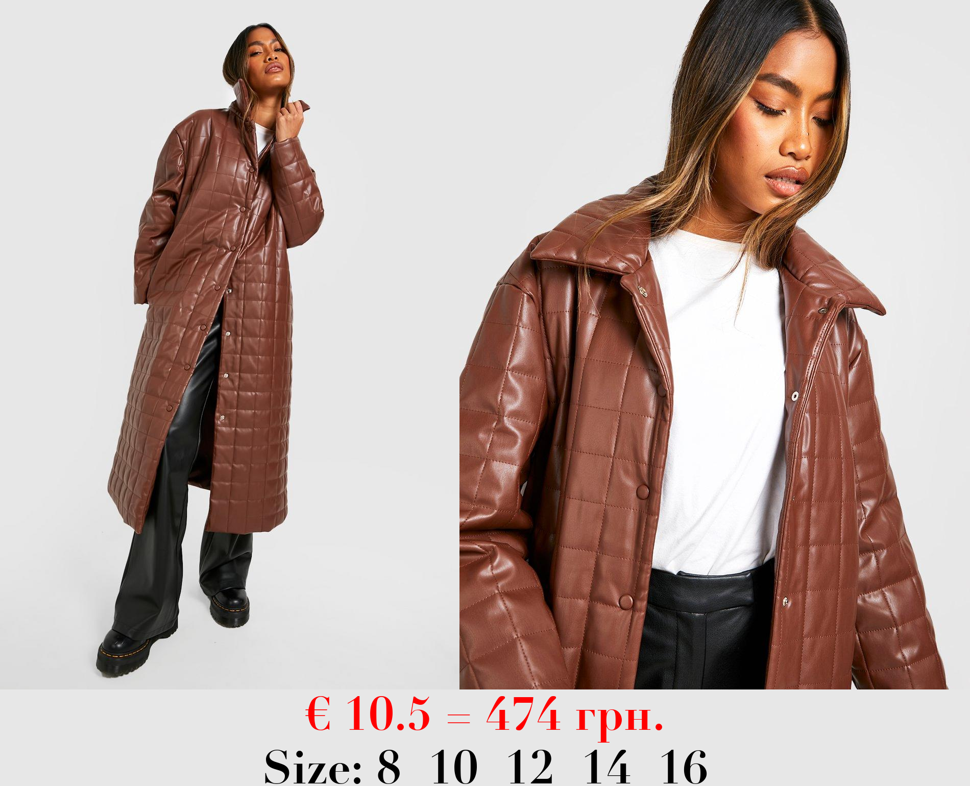 Pu Padded Longline Jacket