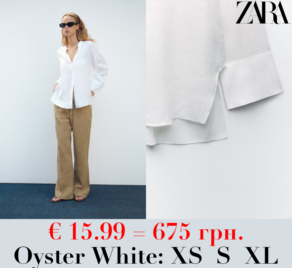 ASYMMETRIC LINEN SHIRT