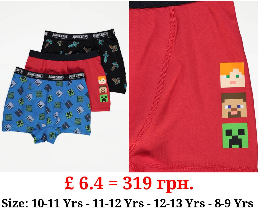 Minecraft Printed Trunks 3 Pack
