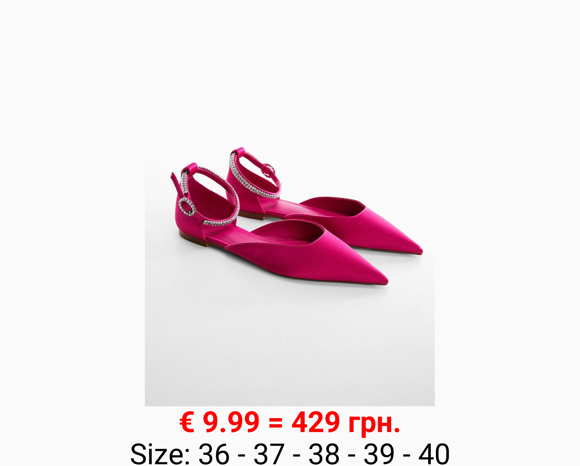 Zapato satinado pulsera strass