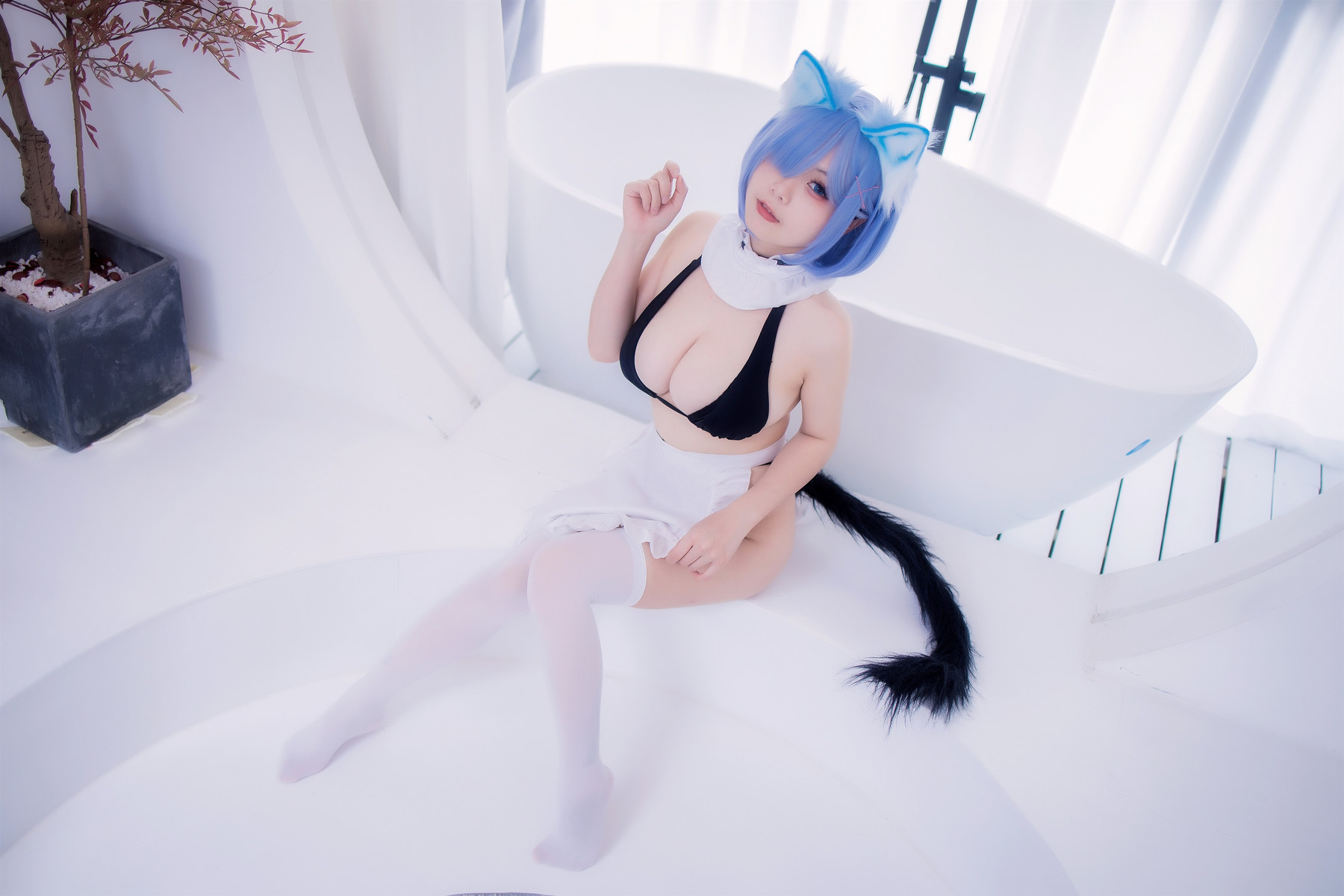 Cosplay 末夜787 蕾姆女仆泳装 1
