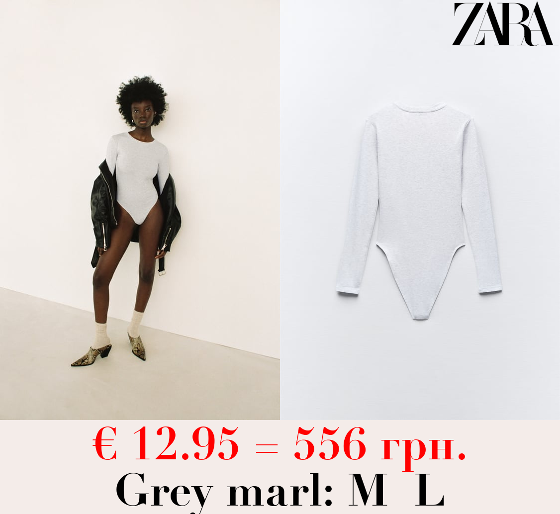 MODAL BODYSUIT WITH LONG SLEEVES