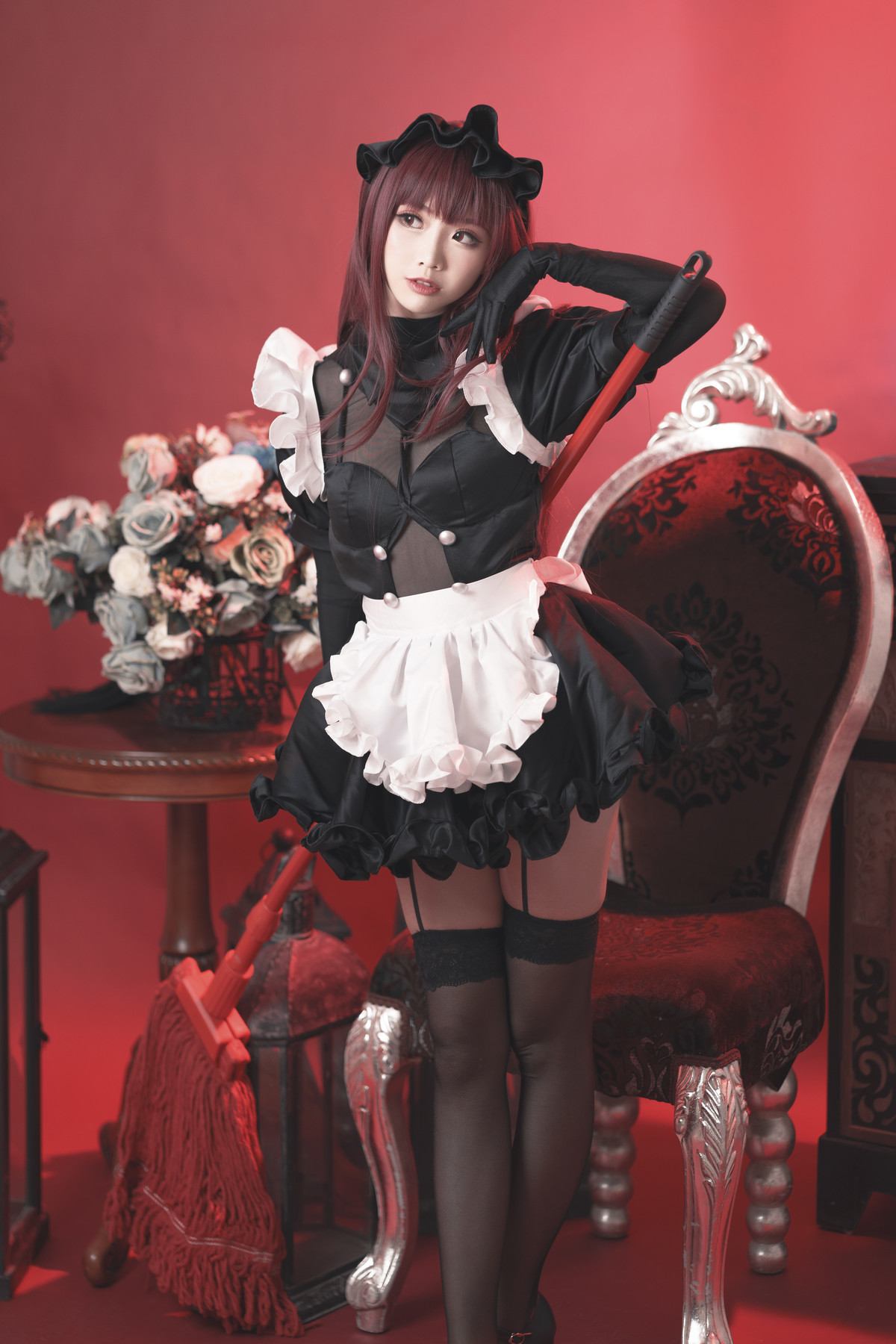 Cosplay 面饼仙儿 夕暮 斯卡哈女仆 24