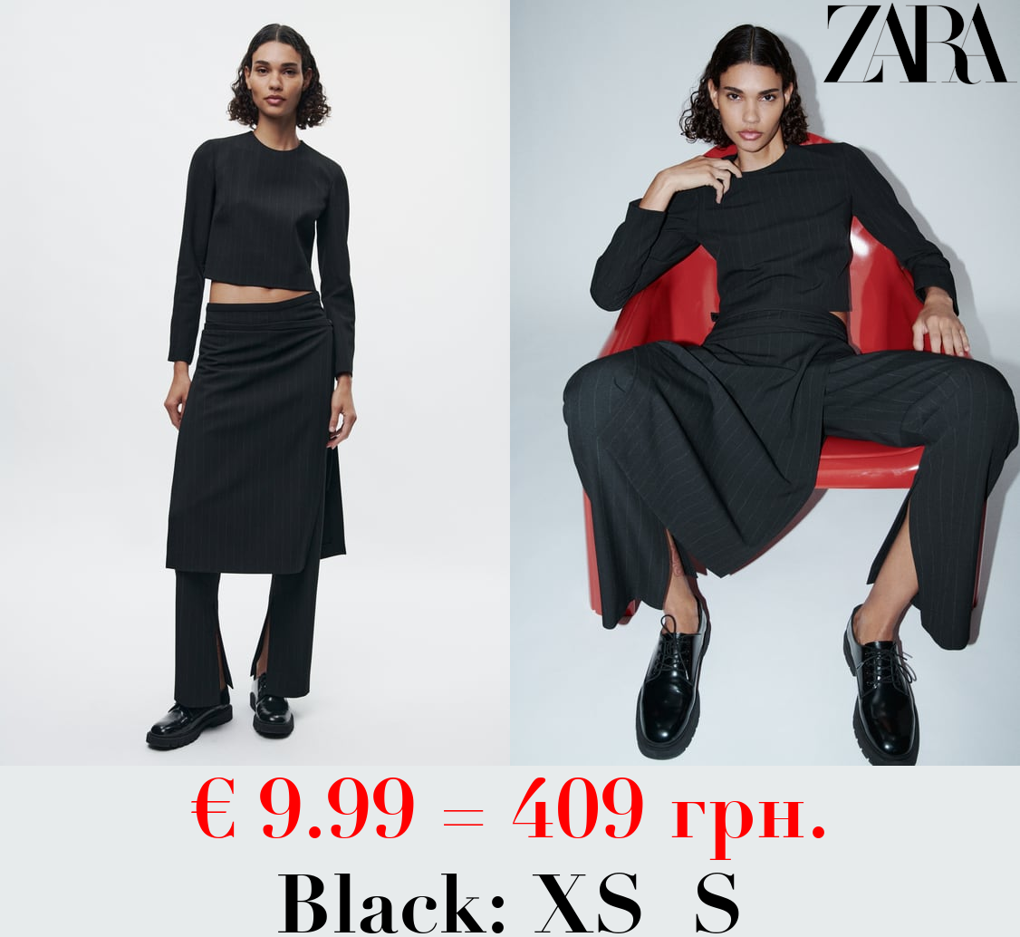 ZW COLLECTION PINSTRIPE PAREO SKIRT OVER TROUSERS