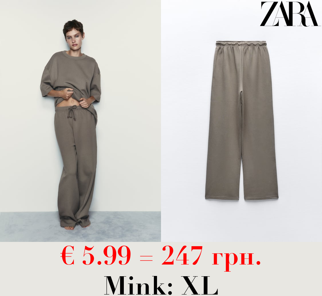 STRAIGHT-LEG PLUSH TROUSERS