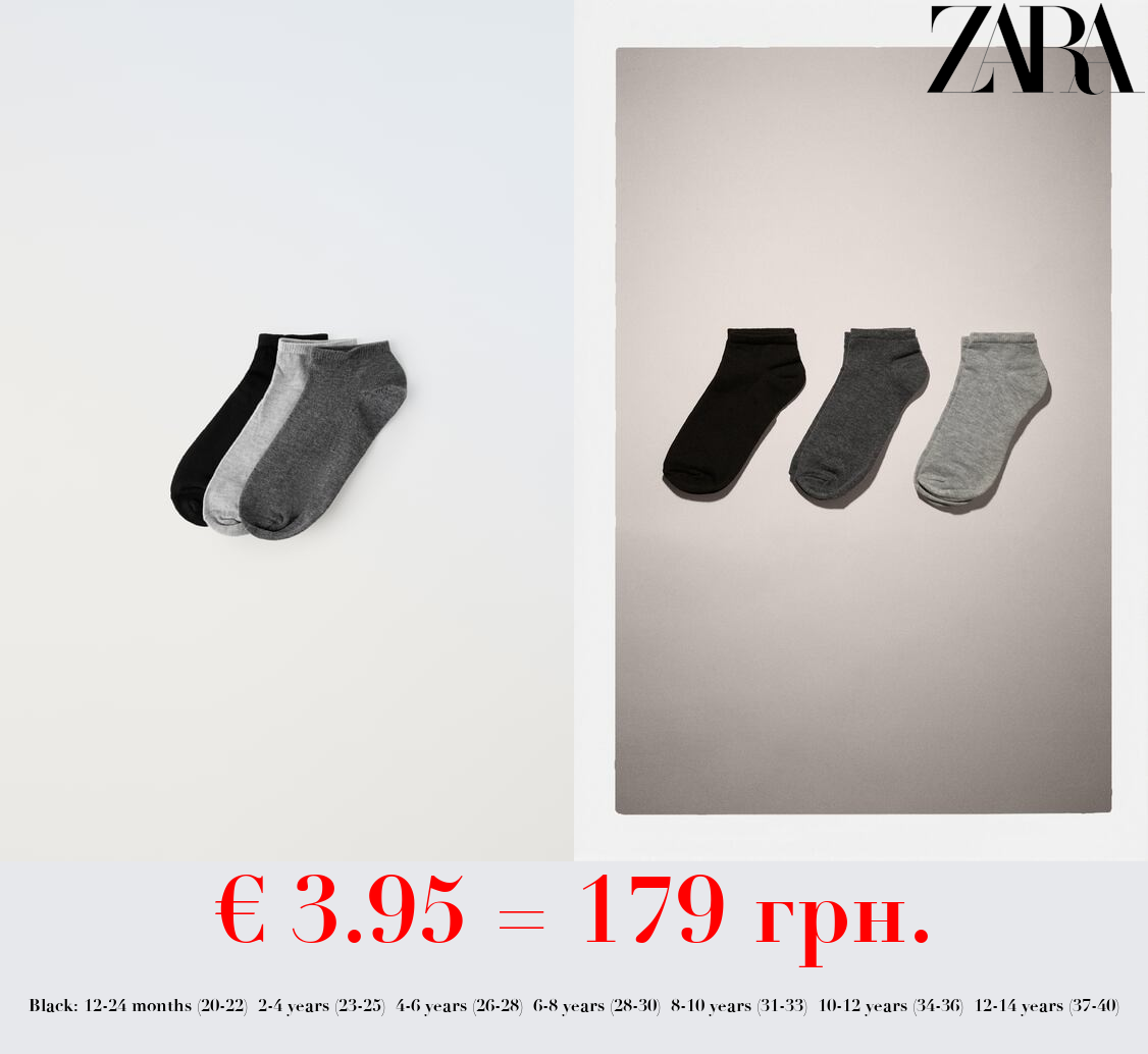 THREE-PACK OF BASIC ANKLE SOCKS