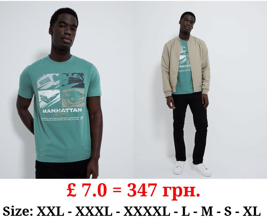 Green Manhattan Motors Graphic T-Shirt