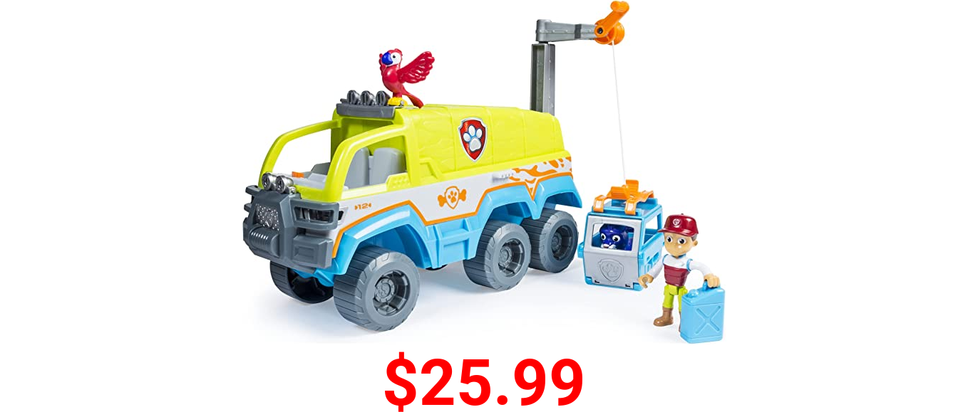 PAW Patrol Jungle Rescue PAW-Terrain Vehicle with Ryder and Animal Action Figures and Lights and Sounds (Amazon Exclusive) Kids Toys for Ages 3 and up