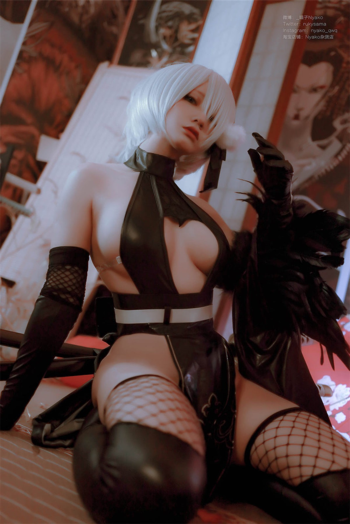 Cosplay Nyako喵子 2B同人旗袍 10