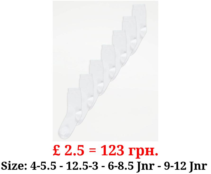 White Cotton Rich Ankle Socks 7 Pack