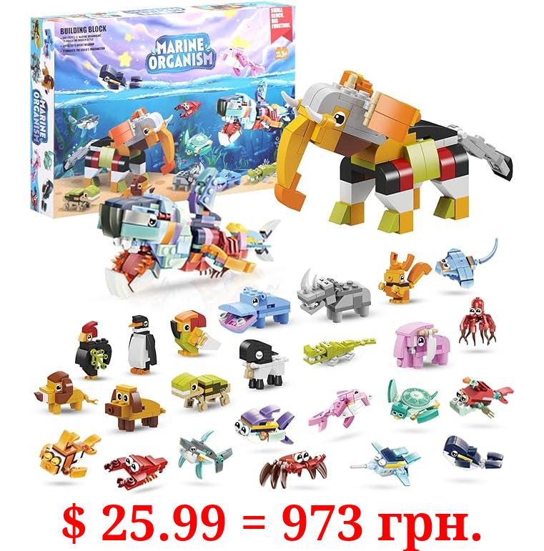 YxRobi Advent Calendar 2023, Christmas Holiday Countdown Building Blocks Gift Idea with 24 Animals, Discover New Experiences and Daily Collectible Surprises