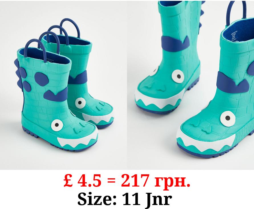 Aqua Dinosaur Wellington Boots