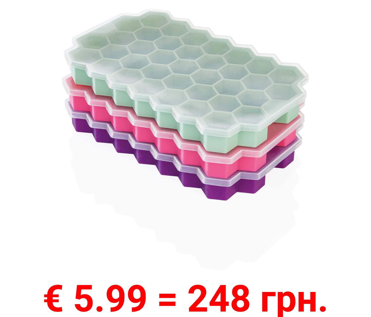 ERNESTO® Eiswürfelformer in Wabenform, mit Deckel