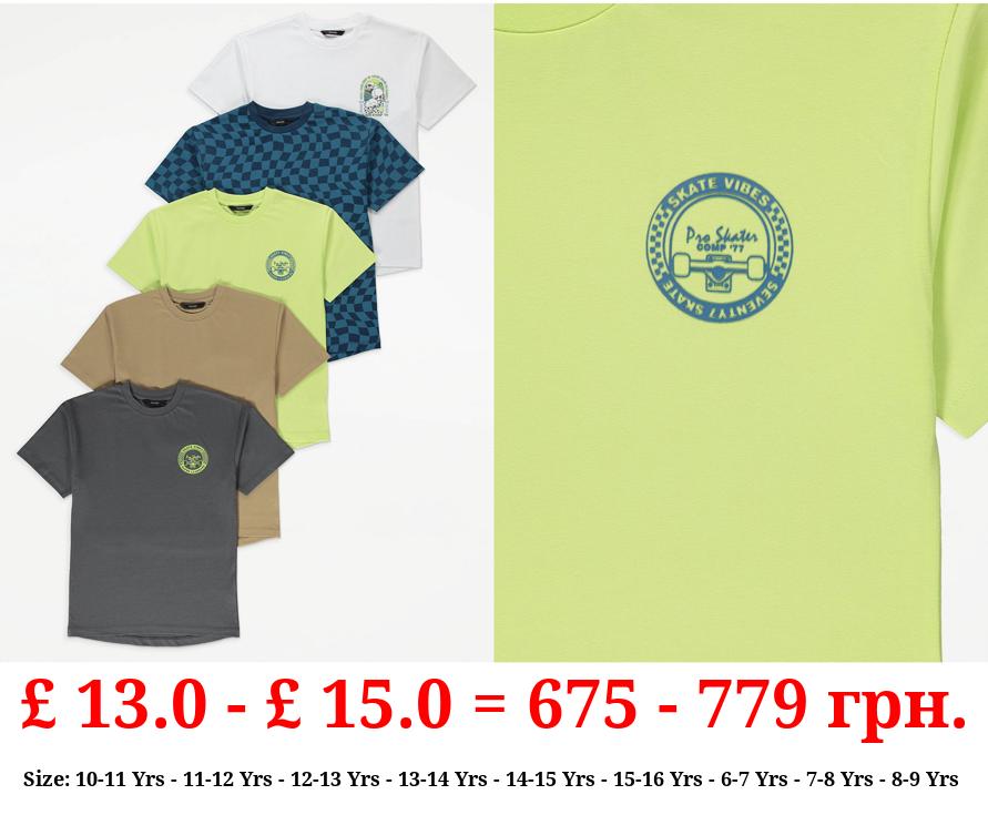 Bright Skater T-Shirts 5 Pack