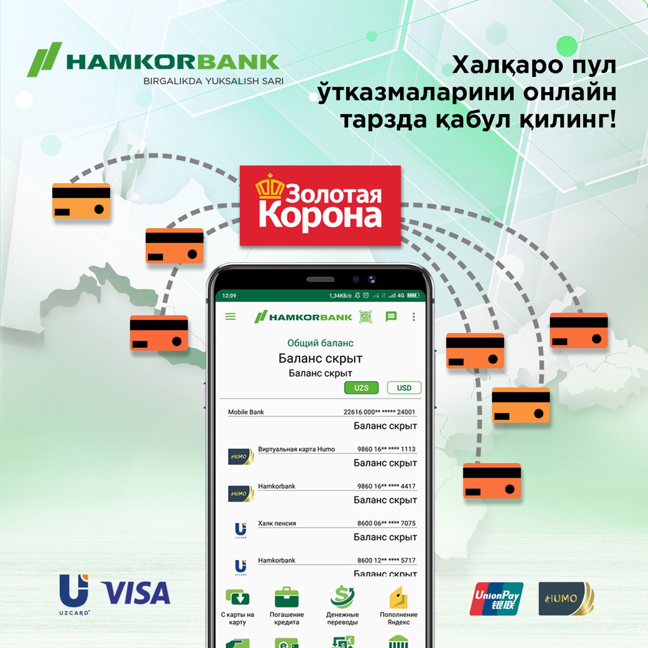 Карта visa hamkorbank